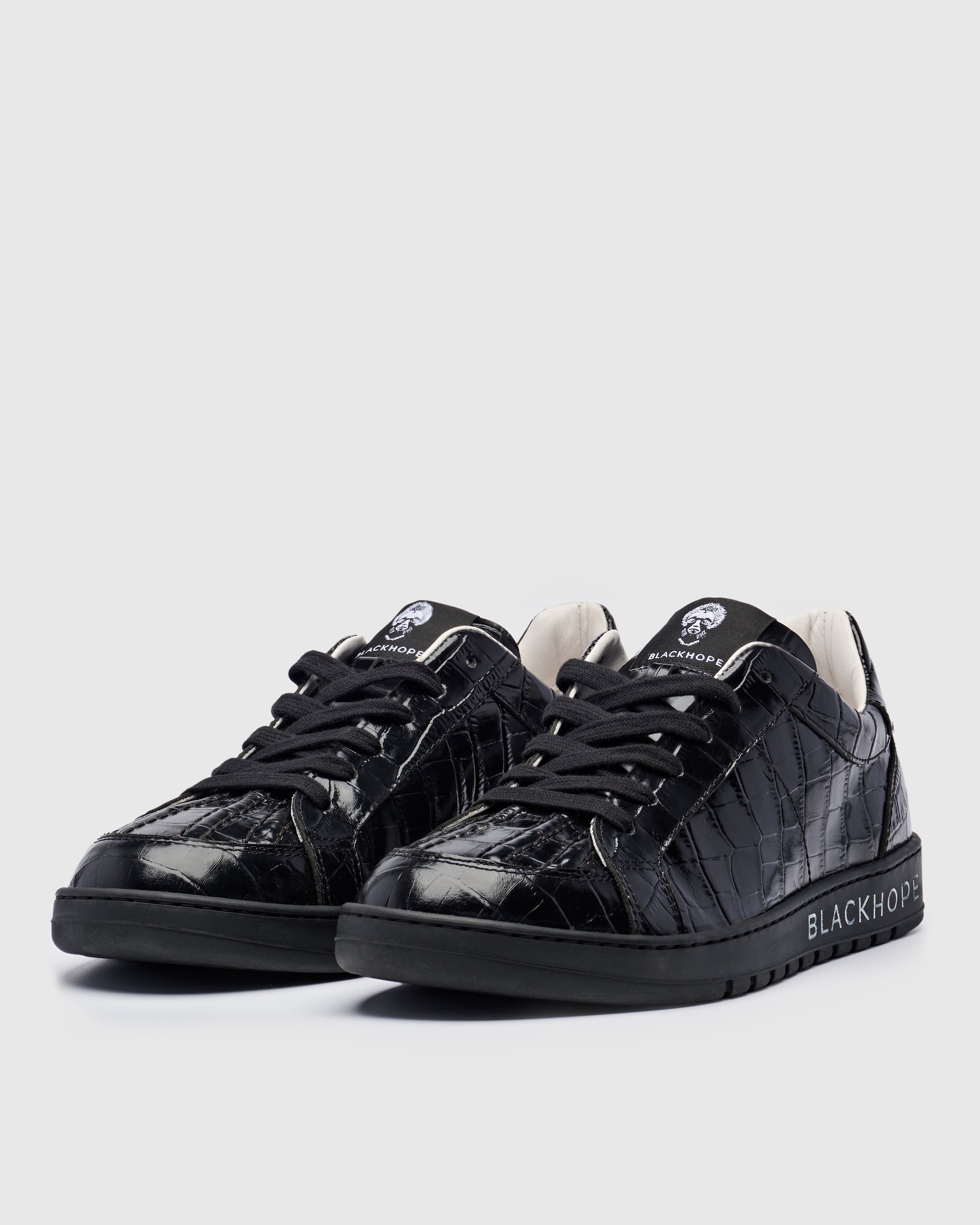 Blackhope NEXT Low in Pelle Nera Stampa Cocco