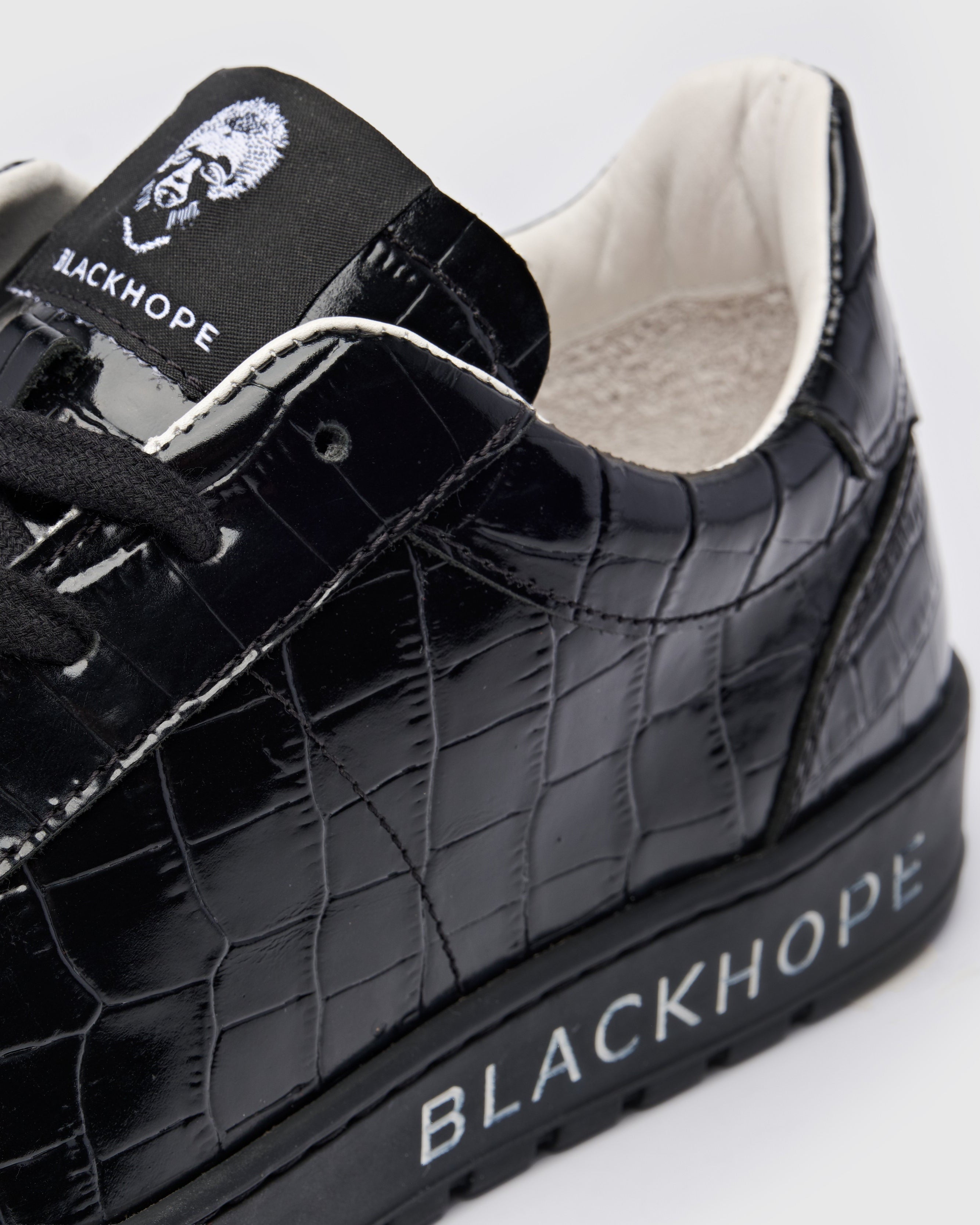 Blackhope NEXT Low in Pelle Nera Stampa Cocco
