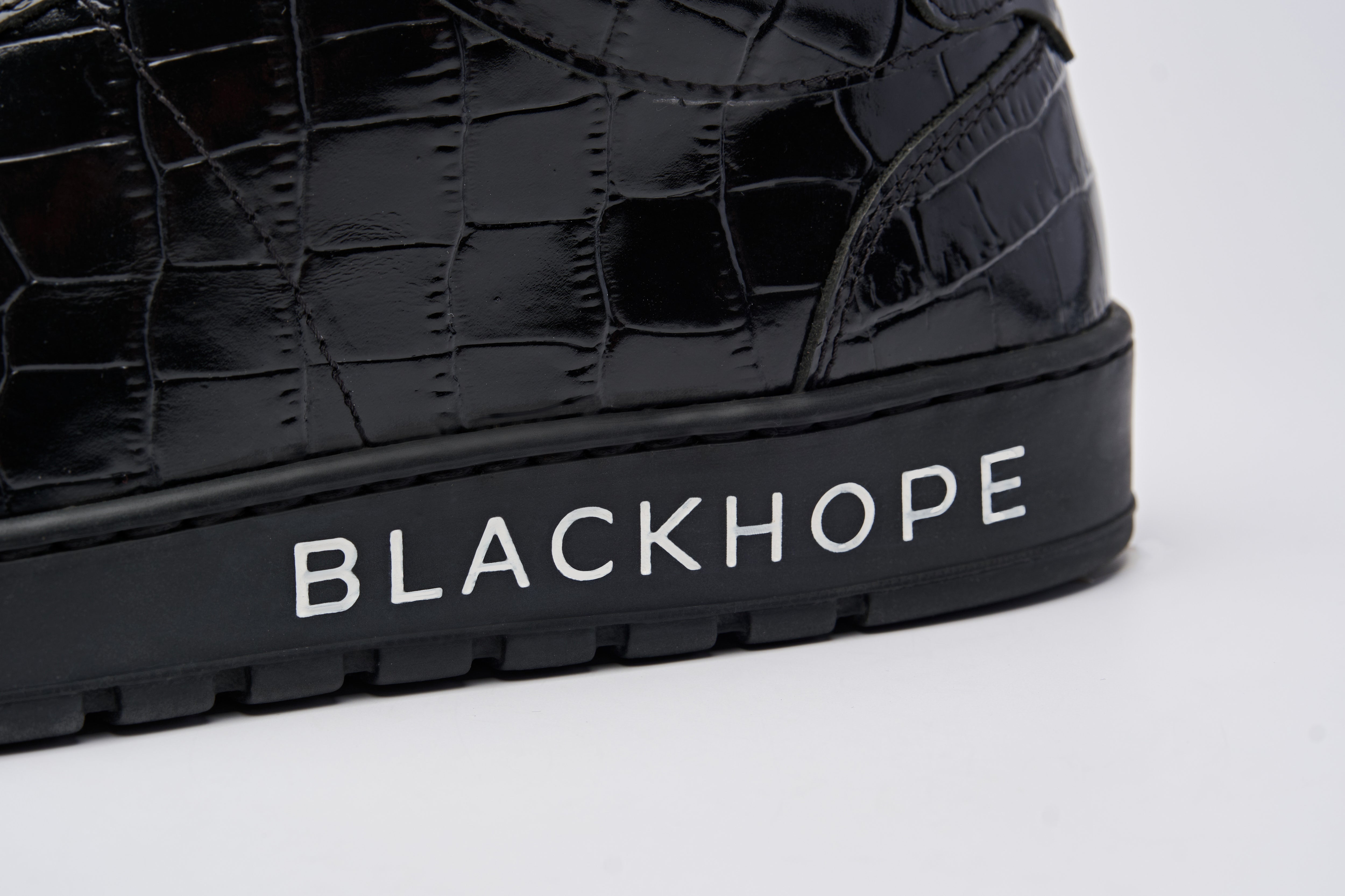Blackhope NEXT Low in Pelle Nera Stampa Cocco