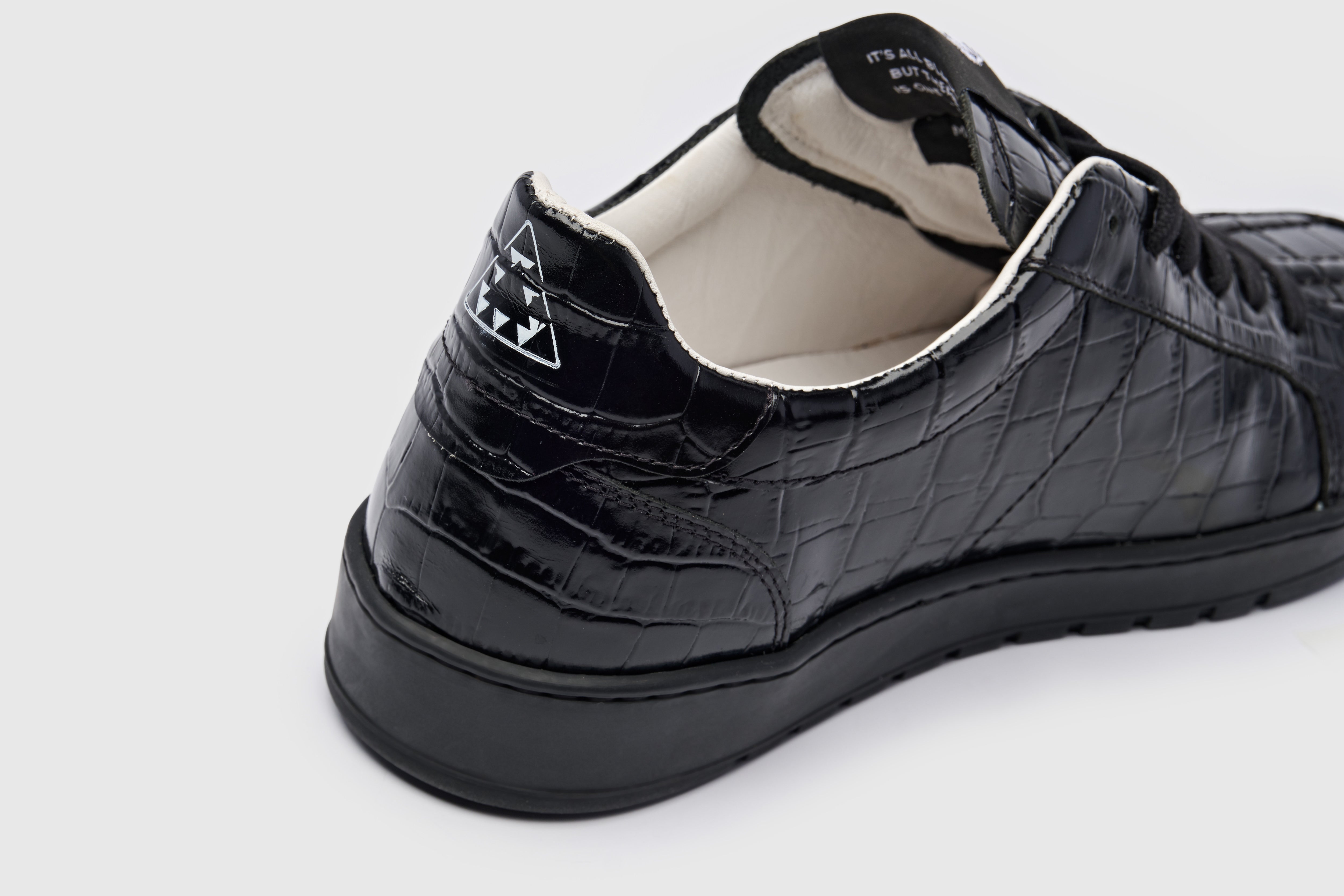 Blackhope NEXT Low in Pelle Nera Stampa Cocco