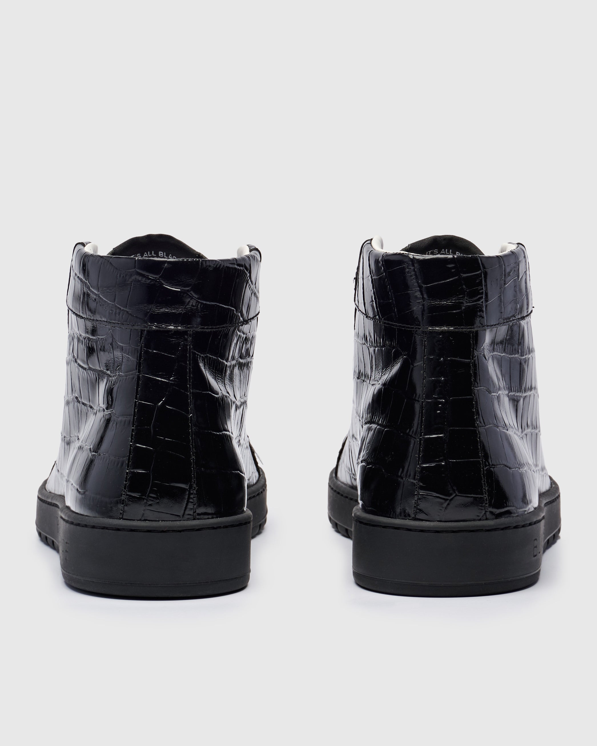 Blackhope Sneaker NEXT High in Pelle Nera Stampa Cocco