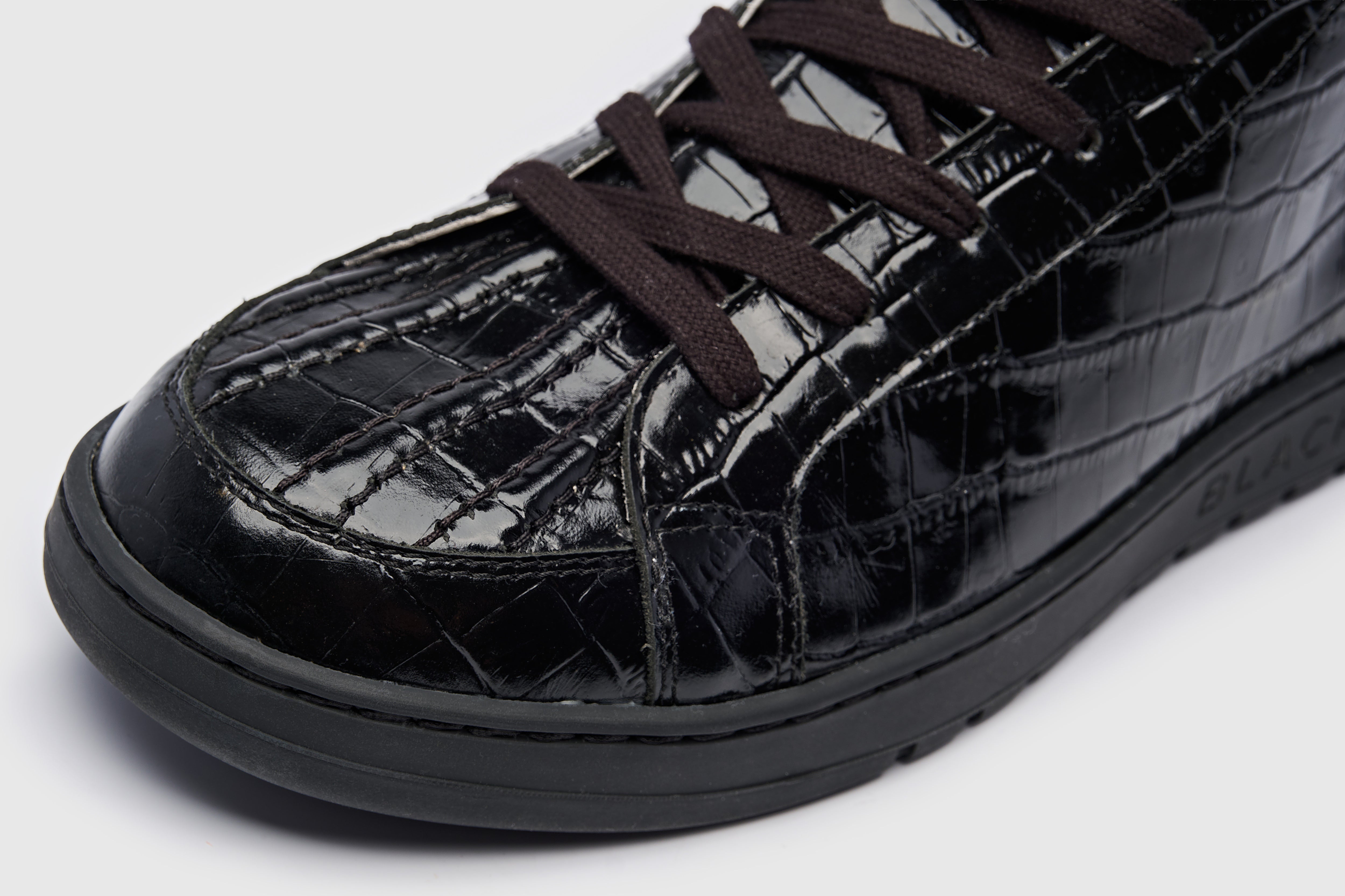 Blackhope Sneaker NEXT High in Pelle Nera Stampa Cocco