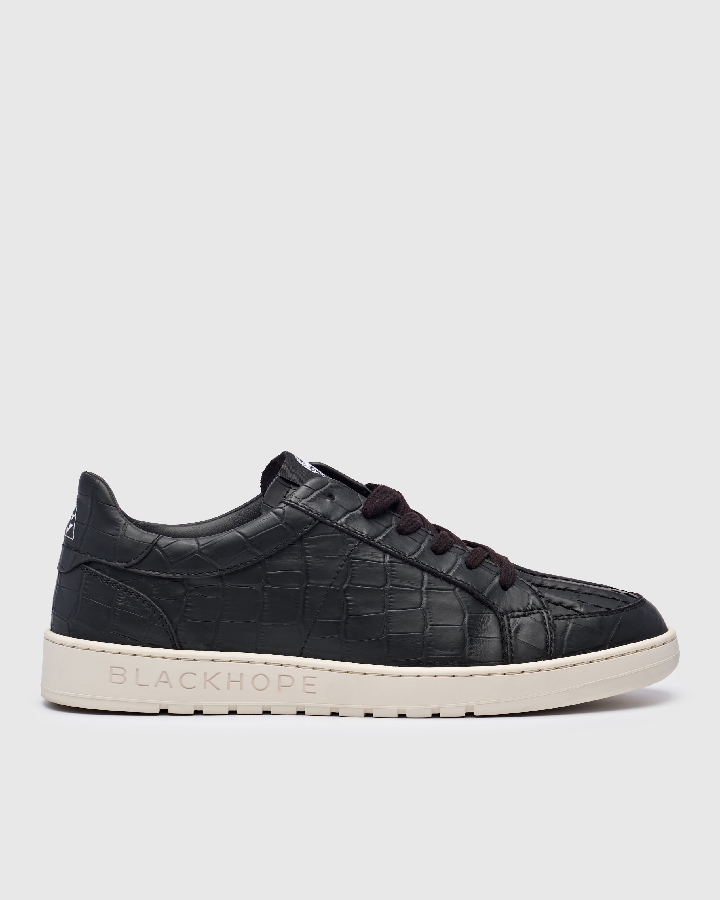 Blackhope Sneaker NEXT Low in Pelle Nera Stampa Cocco