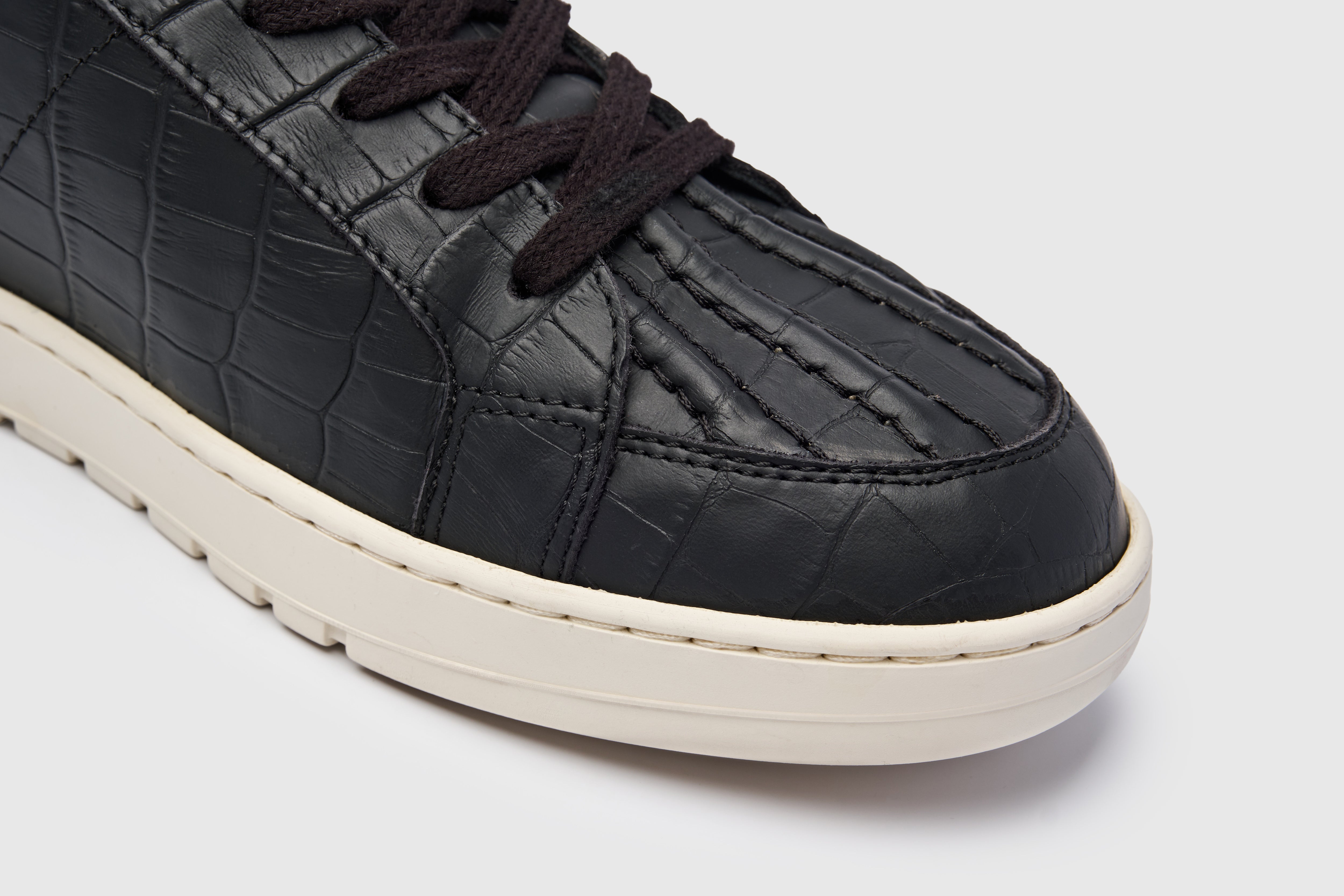 Blackhope Sneaker NEXT Low in Pelle Nera Stampa Cocco